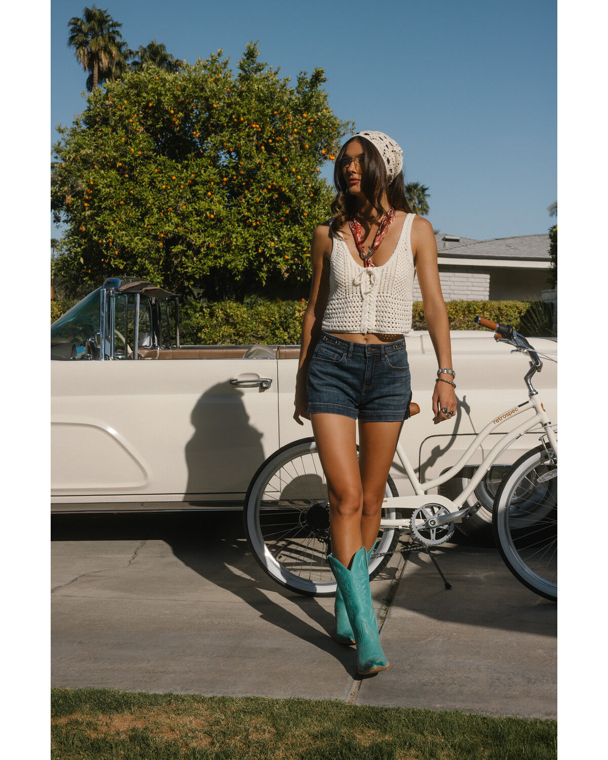 Image #1 - Idyllwind Women's Rockwall Open Weave Cropped Sweater Tank, Ivory, hi-res