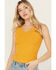 Image #1 - Shyanne Women's Pointelle Rib Knit Tank Top, Gold, hi-res