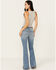 Image #3 - Shyanne Women's Catalina Light Medium Wash High Rise Stretch Flare Jeans, Light Wash, hi-res