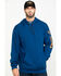 Image #1 - Hawx Men's Logo Sleeve Performance Fleece Hooded Work Sweatshirt - Big & Tall , Blue, hi-res
