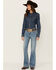 Image #3 - Rock & Roll Denim Women's Light Wash Mid Rise Embroidered Trouser Stretch Denim Jeans, Light Wash, hi-res