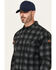 Image #2 - Hawx Men's FR Plaid Print Long Sleeve Button-Down Western Work Shirt, Black, hi-res