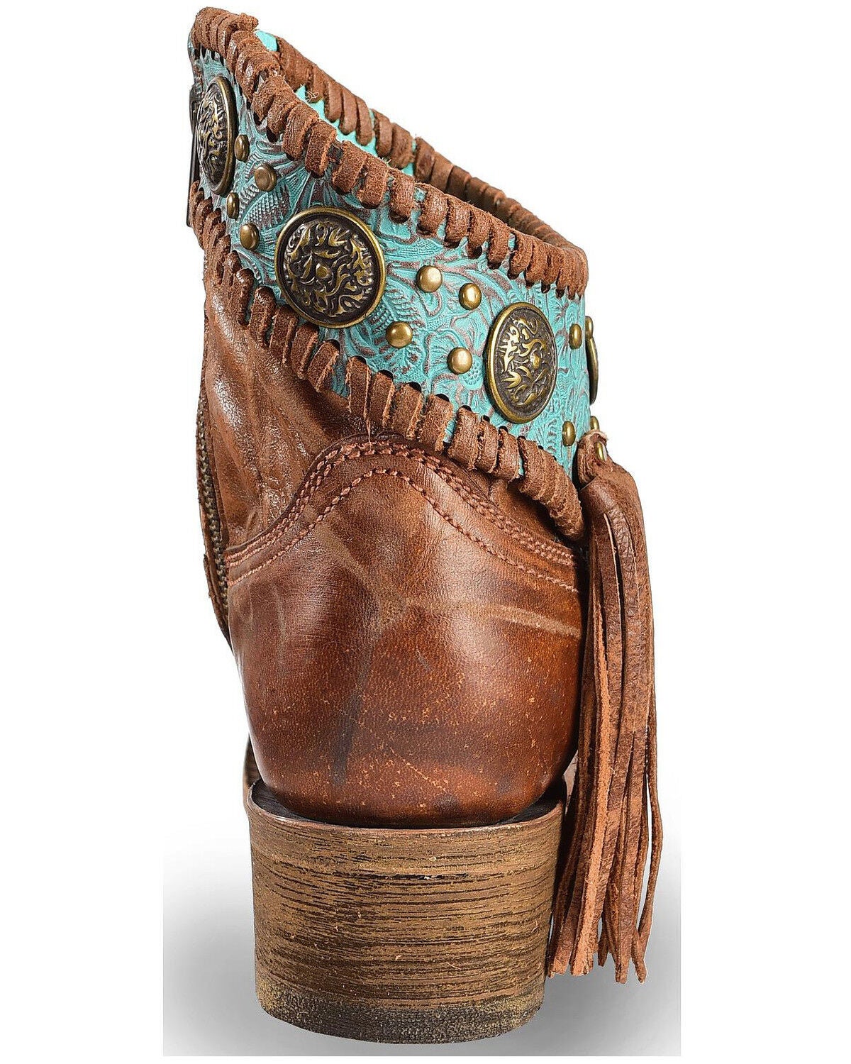 turquoise fringe booties