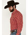 Image #3 - Rodeo Clothing Men's Southwestern Print Long Sleeve Pearl Snap Stretch Western Shirt, Red, hi-res