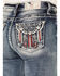 Image #2 - Miss Me Women's Medium Wash Mid Rise Americana Dreamcatcher Stretch Bootcut Jeans , Medium Blue, hi-res
