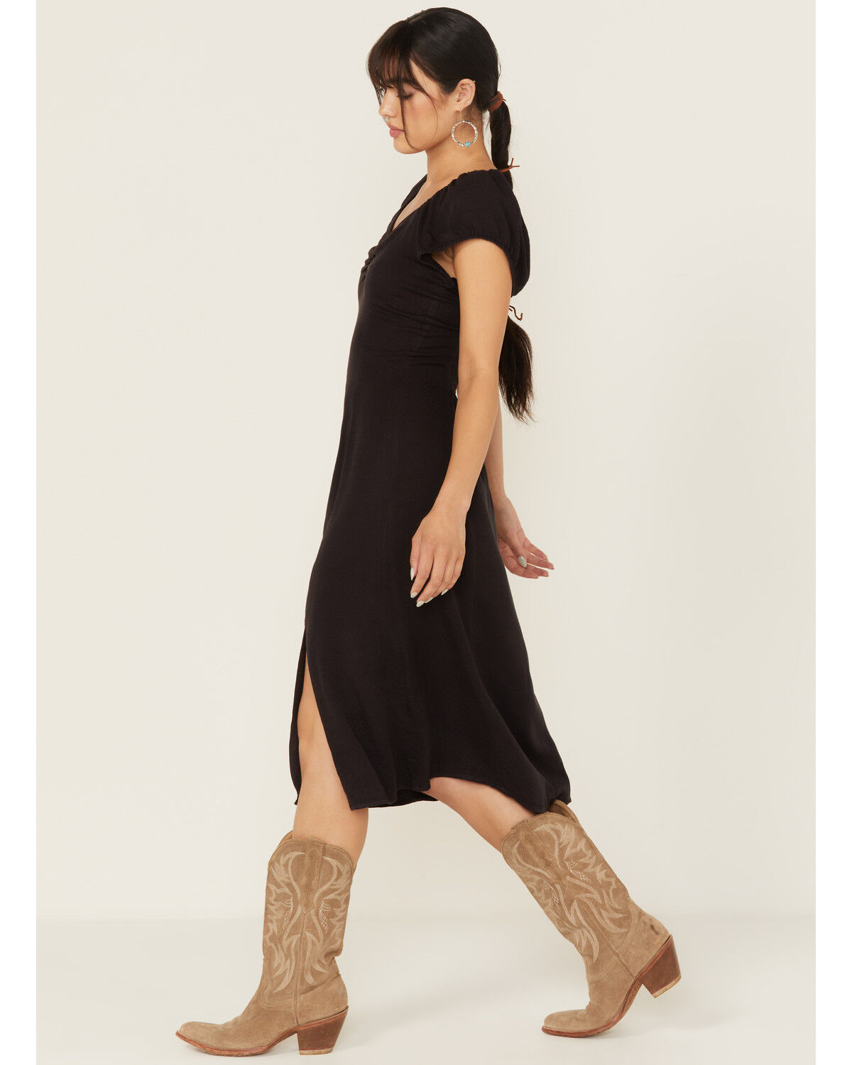 Image #2 - Idyllwind Women's Beth Jacquard Midi Dress, Black, hi-res