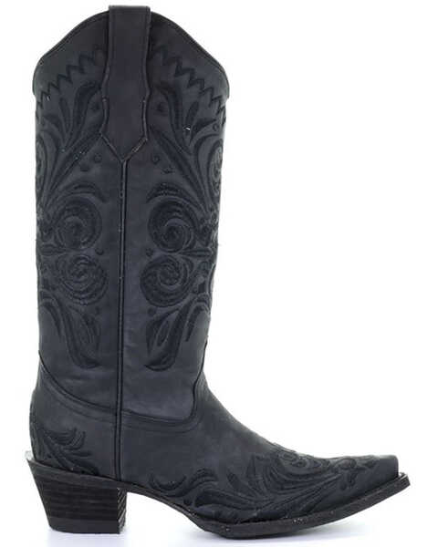 Image #2 - Circle G Women's Filigree Western Boots - Snip Toe, Black, hi-res
