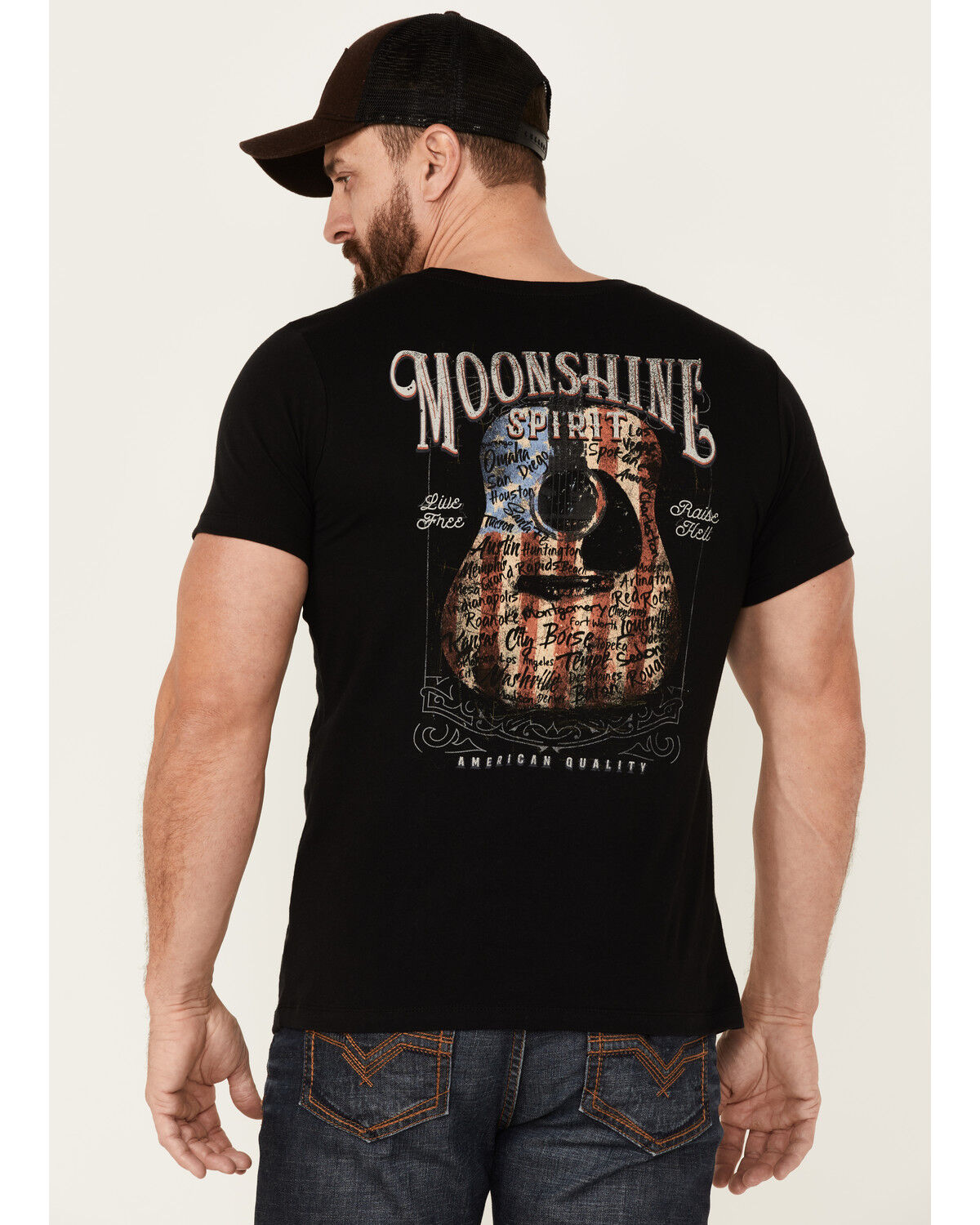 Image #4 - Moonshine Spirit Men's Acoustic Guitar Flag Graphic Short Sleeve T-Shirt, , hi-res