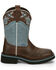 Image #2 - Justin Women's Starlina Western Boots - Broad Square Toe, Brown, hi-res
