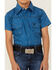 Image #3 - Cowboy Hardware Boys' Steerhead Print Short Sleeve Snap Western Shirt, Blue, hi-res