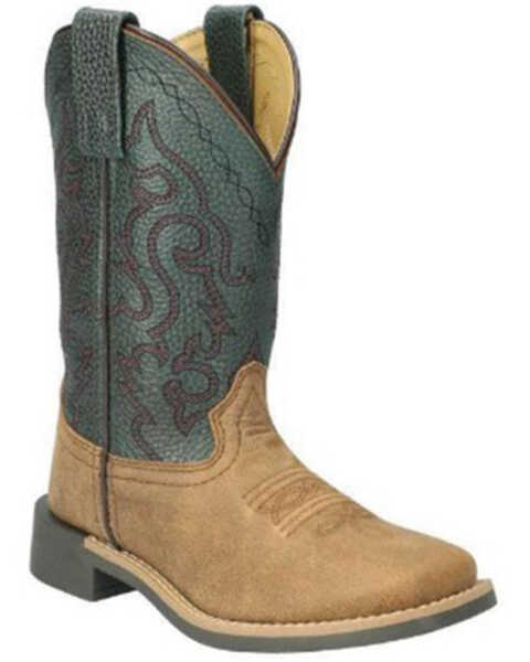 Image #1 - Smoky Mountain Little Boys' Midland Western Boots - Broad Square Toe , Brown, hi-res