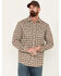 Image #1 - Cody James Men's FR Midweight Plaid Print Long Sleeve Pearl Snap Work Shirt, Rust Copper, hi-res