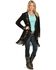 Image #1 - Scully Women's Embroidered Fringe Long Suede Leather Jacket, , hi-res