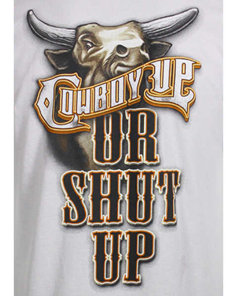 Cowboy Up Men's Cowboy Up or Shut Up Short Sleeve Graphic T-Shirt, Grey, hi-res