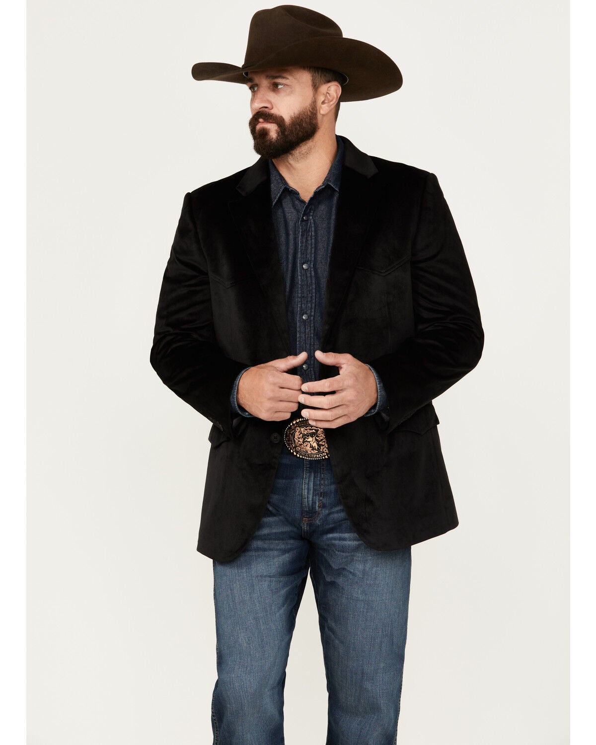 Cody James Men's Velvet Douglas Sportcoat, Black, hi-res