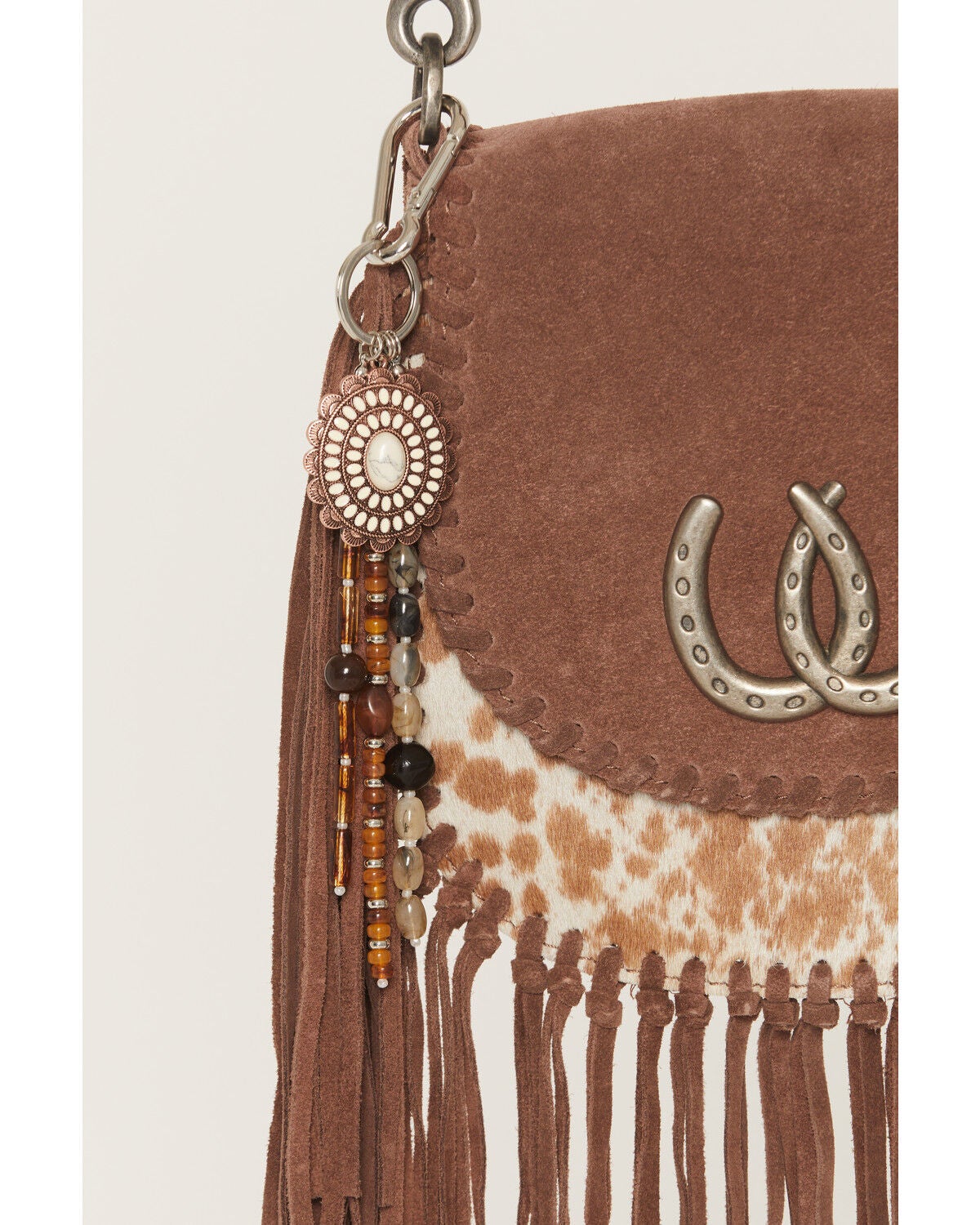 Image #1 - Shyanne Beaded Tassel Bag Charm, Brown, hi-res