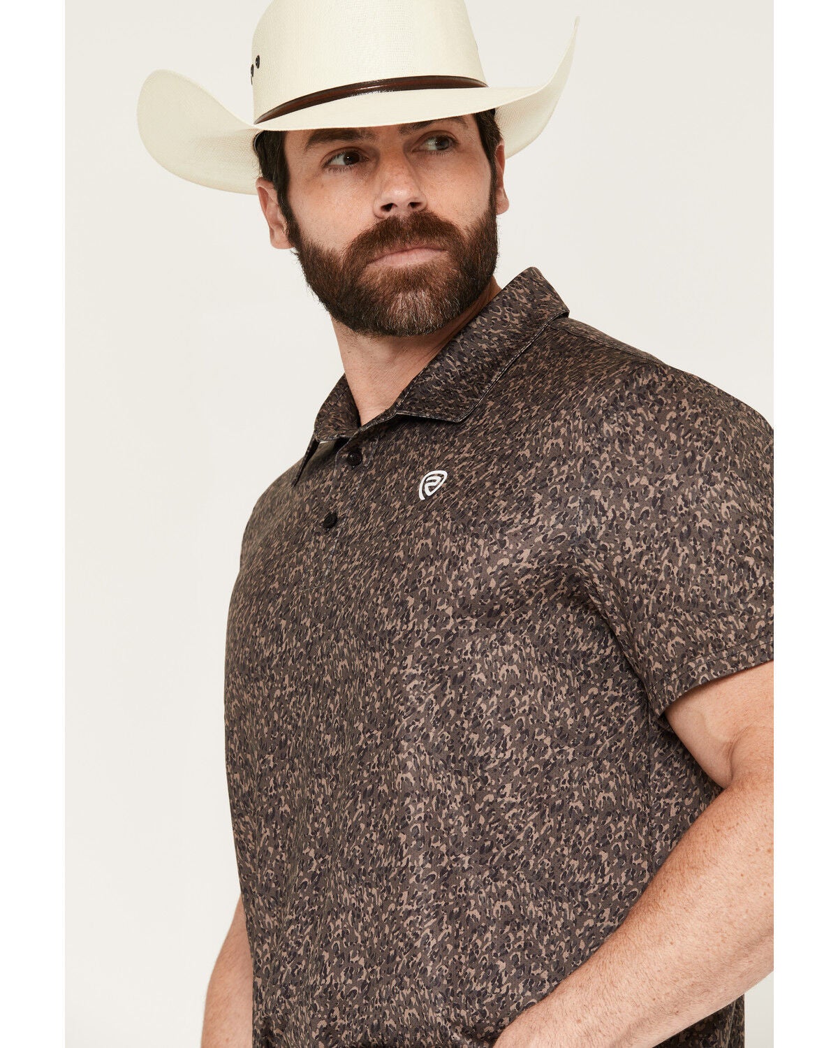Image #2 - Rock & Roll Denim Men's Camo Print Short Sleeve Button-Down Stretch Polo Shirt, Camouflage, hi-res