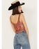 Image #4 - Beyond The Radar Women's Velvet Floral Corset Tank, Rust Copper, hi-res