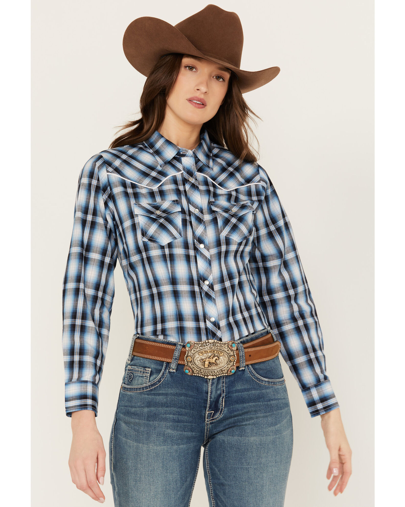 Womens pearl snap western shirts on sale