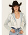 Image #2 - Azalea Wang Women's Halina Fringe Light Wash Cropped Denim Jacket, Light Wash, hi-res