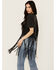 Image #4 - Rock & Roll Denim Women's Hat Short Sleeve Fringe Graphic Tee, Black, hi-res