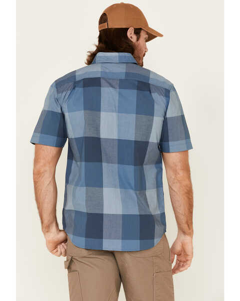 Image #4 - Carhartt Men's Plaid Print Rugged Flex Short Sleeve Button Down Work Shirt , Navy, hi-res