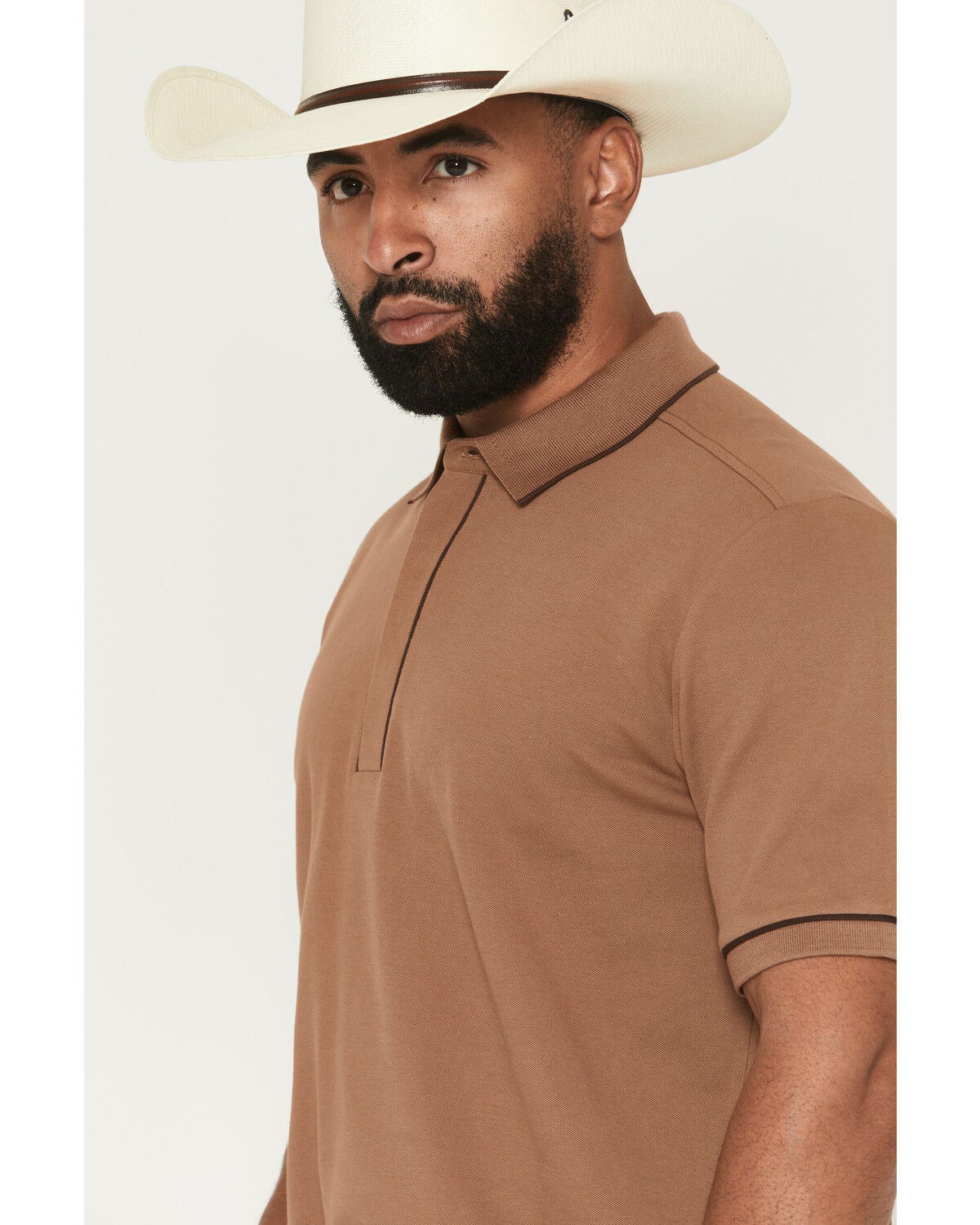 Image #2 - Cody James Black 1978&reg; Men's Cooper Solid Short Sleeve Stretch Polo, Lt Brown, hi-res