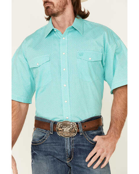 Image #3 - Panhandle Select Men's Geo Print Short Sleeve Snap Western Shirt , , hi-res