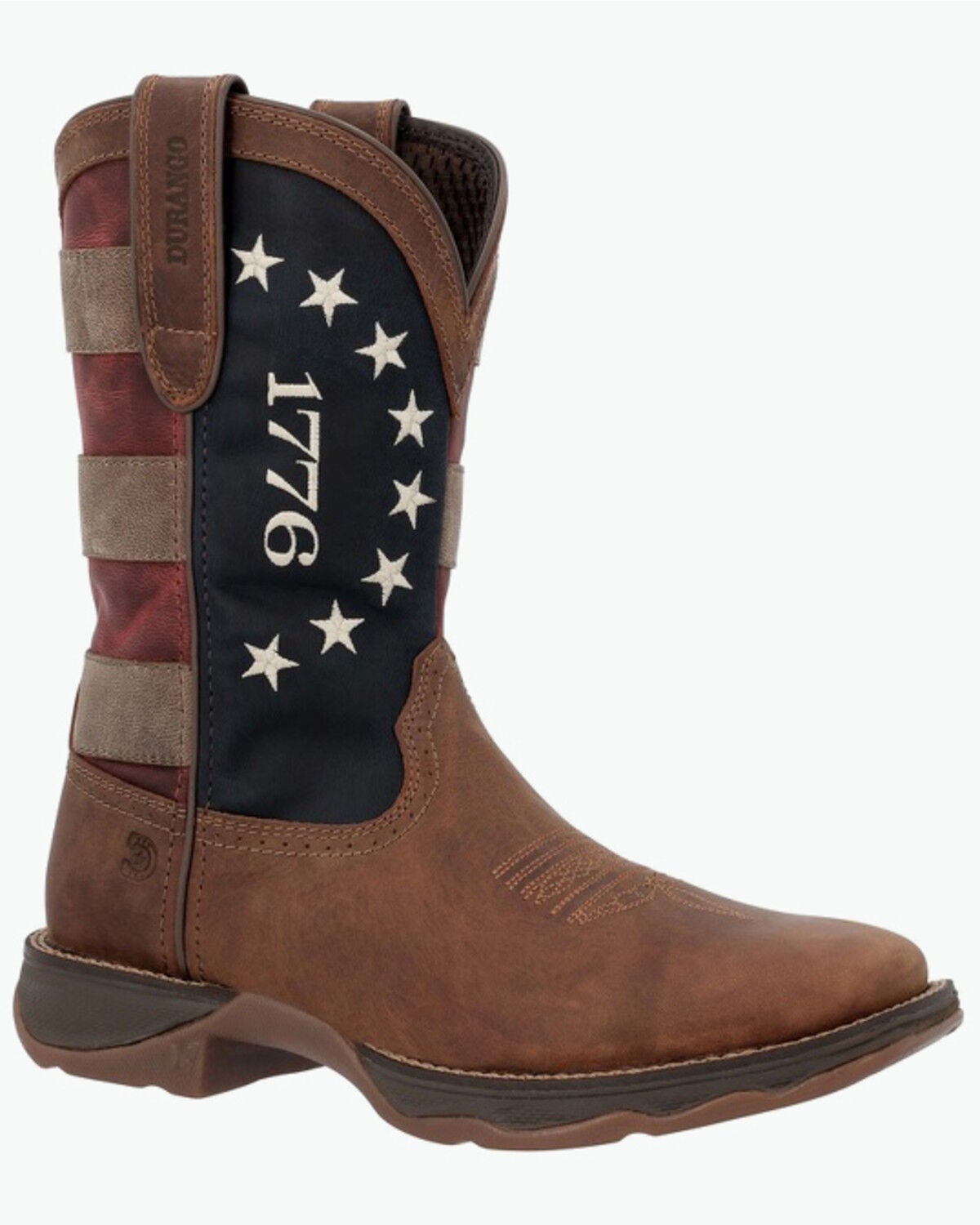 Image #1 - Durango Women's Lady Rebel&trade; America 250th Flag Performance Western Boots - Broad Square Toe, Red/white/blue, hi-res