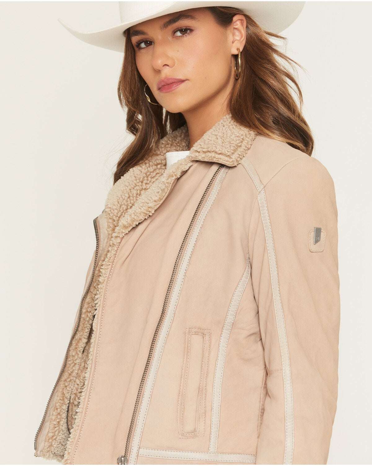 Image #2 - Mauritius Leather Women's RIla Moto Jacket, Ivory, hi-res