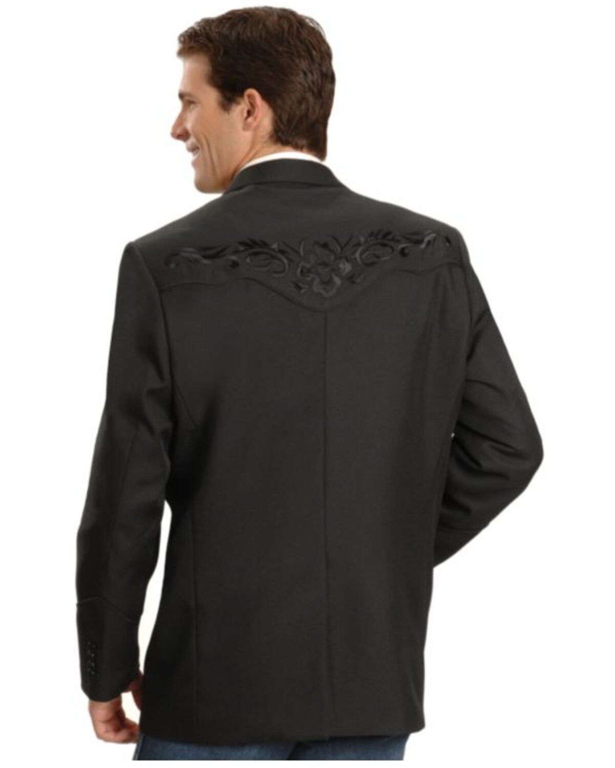 Image #3 - Scully Men's Floral Yoke Blazer - Tall, Black, hi-res