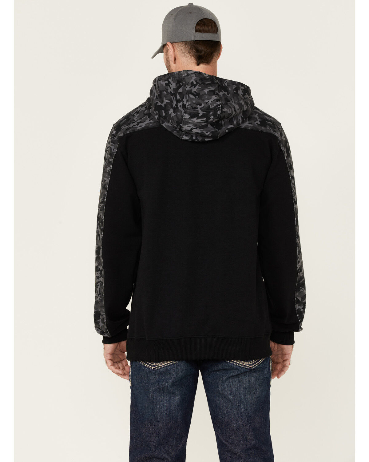 Image #4 - Cody James Men's FR Printed Fleece Hooded Work Sweatshirt, Black, hi-res
