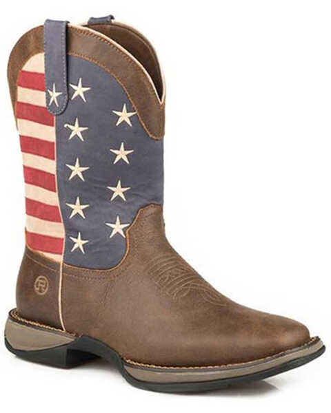 Image #1 - Roper Men's American Wilder Western Boots - Broad Square Toe, Brown, hi-res