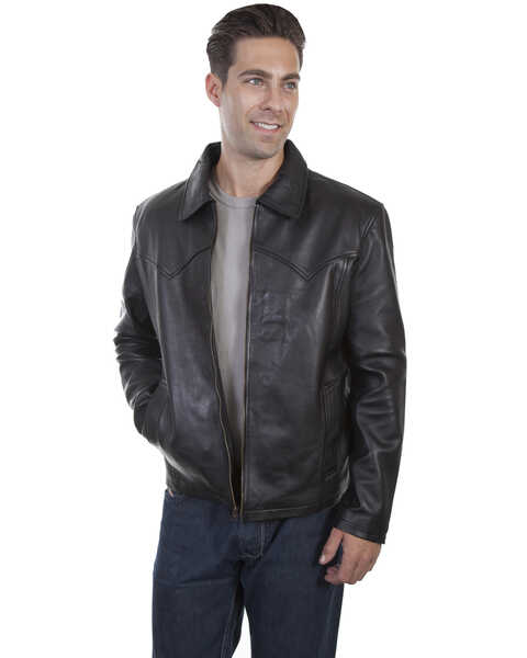 Scully Men's Leather Jacket, Black, hi-res