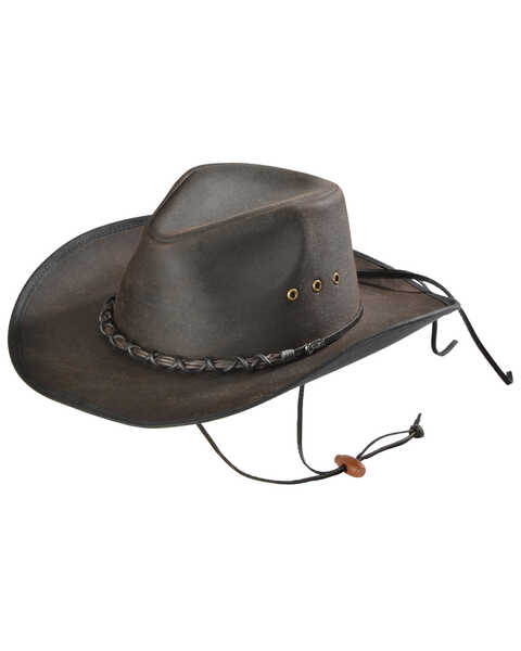 Outback Trading Bootlegger Oilskin Hat, Brown, hi-res