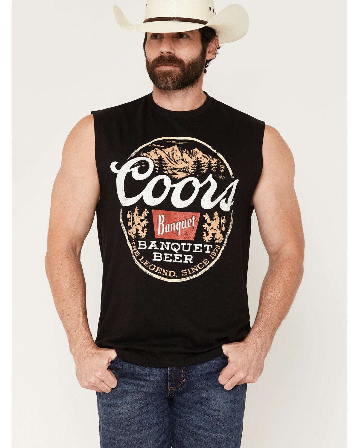 Image #1 - Coors Men's Logo Graphic Muscle T-Shirt, Black, hi-res
