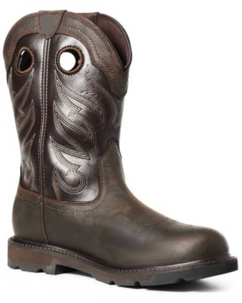 Image #1 - Ariat Men's Groundwork Western Work Boots - Soft Toe, Brown, hi-res