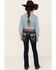 Image #1 - Shyanne Little Girls' Dark Wash Rhinestone Embroidered Bootcut Jeans , Blue, hi-res