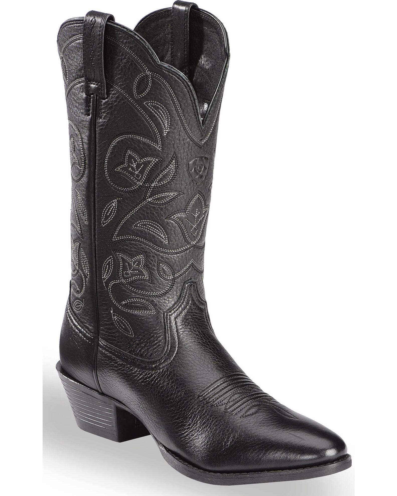 Womens black round toe cowboy boots store
