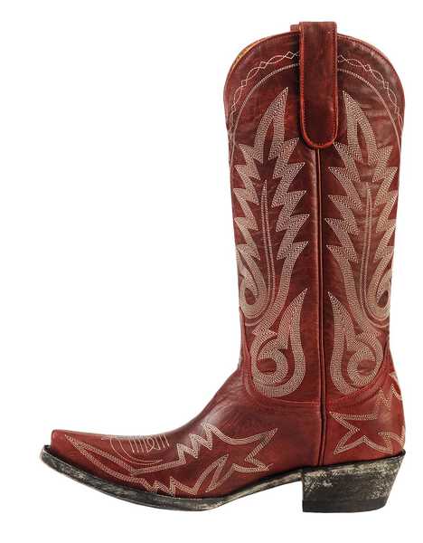 Image #3 - Old Gringo Women's Nevada Western Boots - Snip Toe, Red, hi-res