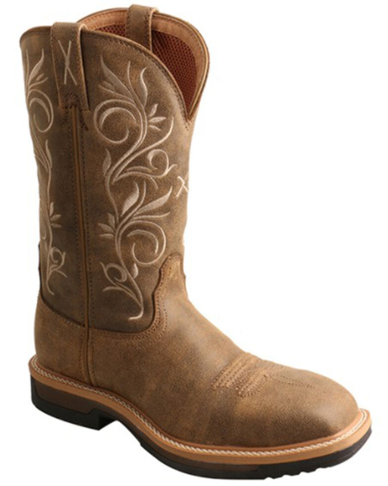 Twisted X Women's Bomber Western Work Boots - Alloy Toe, Brown, hi-res