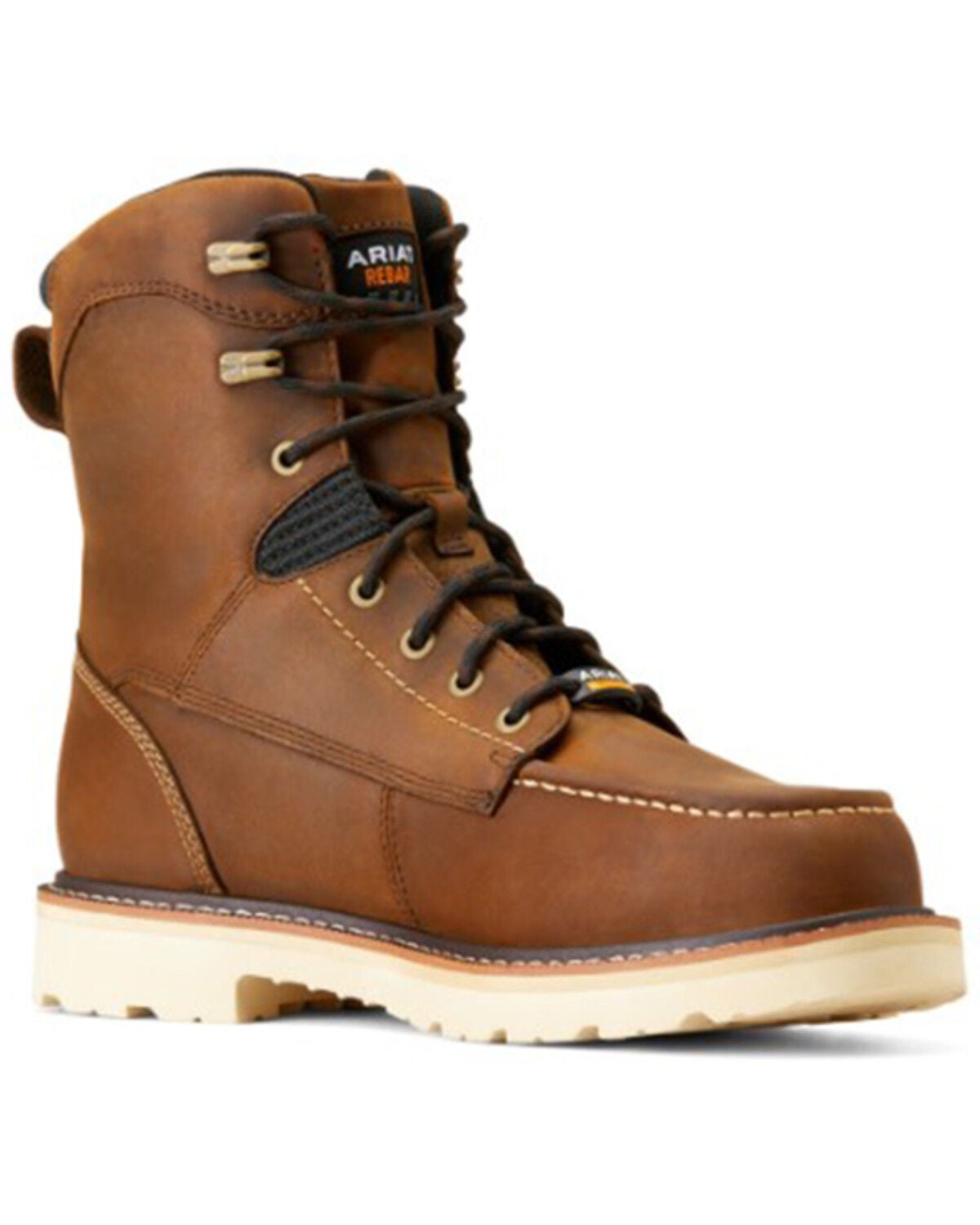 Ariat Men's 8" Rebar Lift Distressed Work Boots - Composite Toe, Brown, hi-res