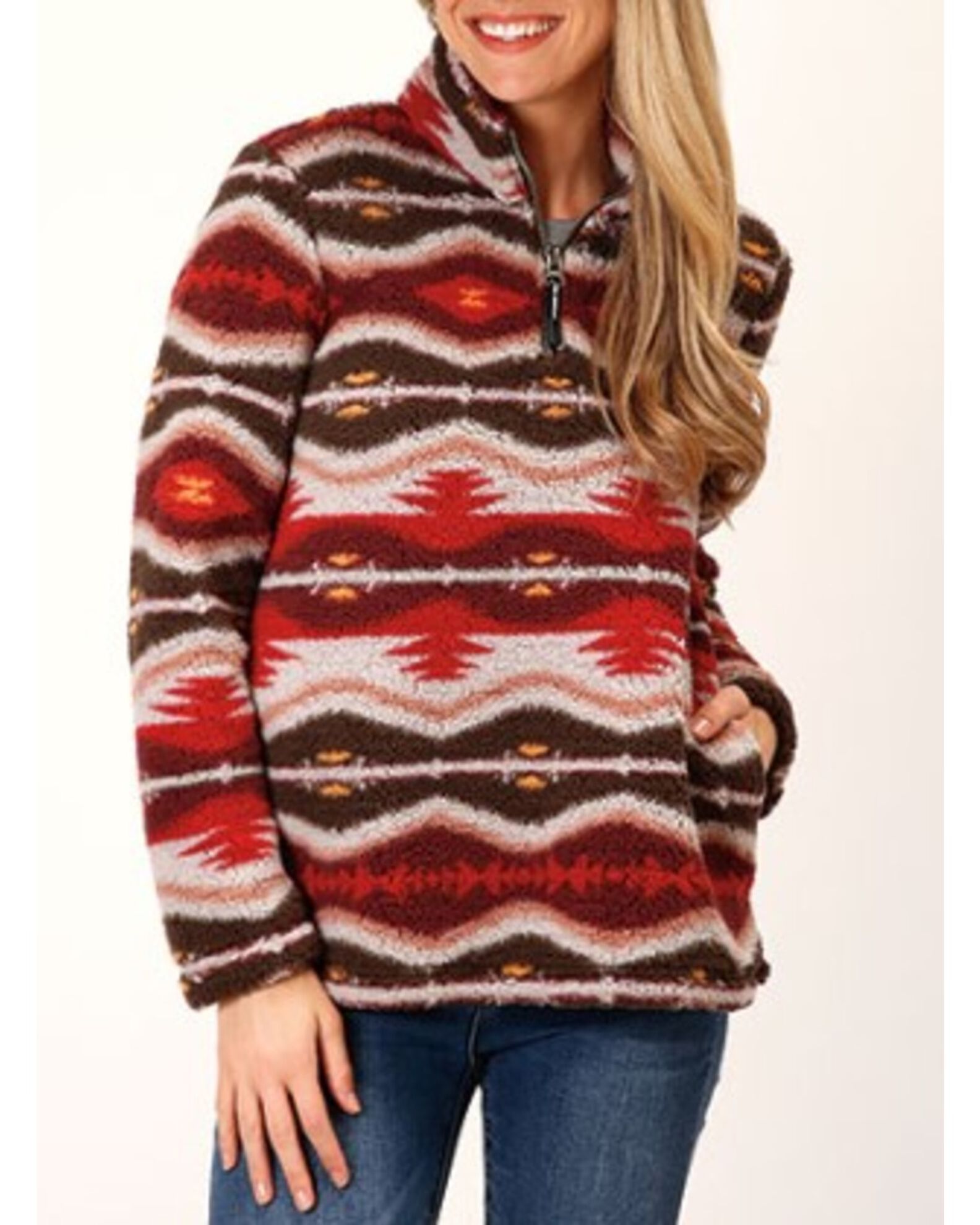 Women's fuzzy top fleece pullover