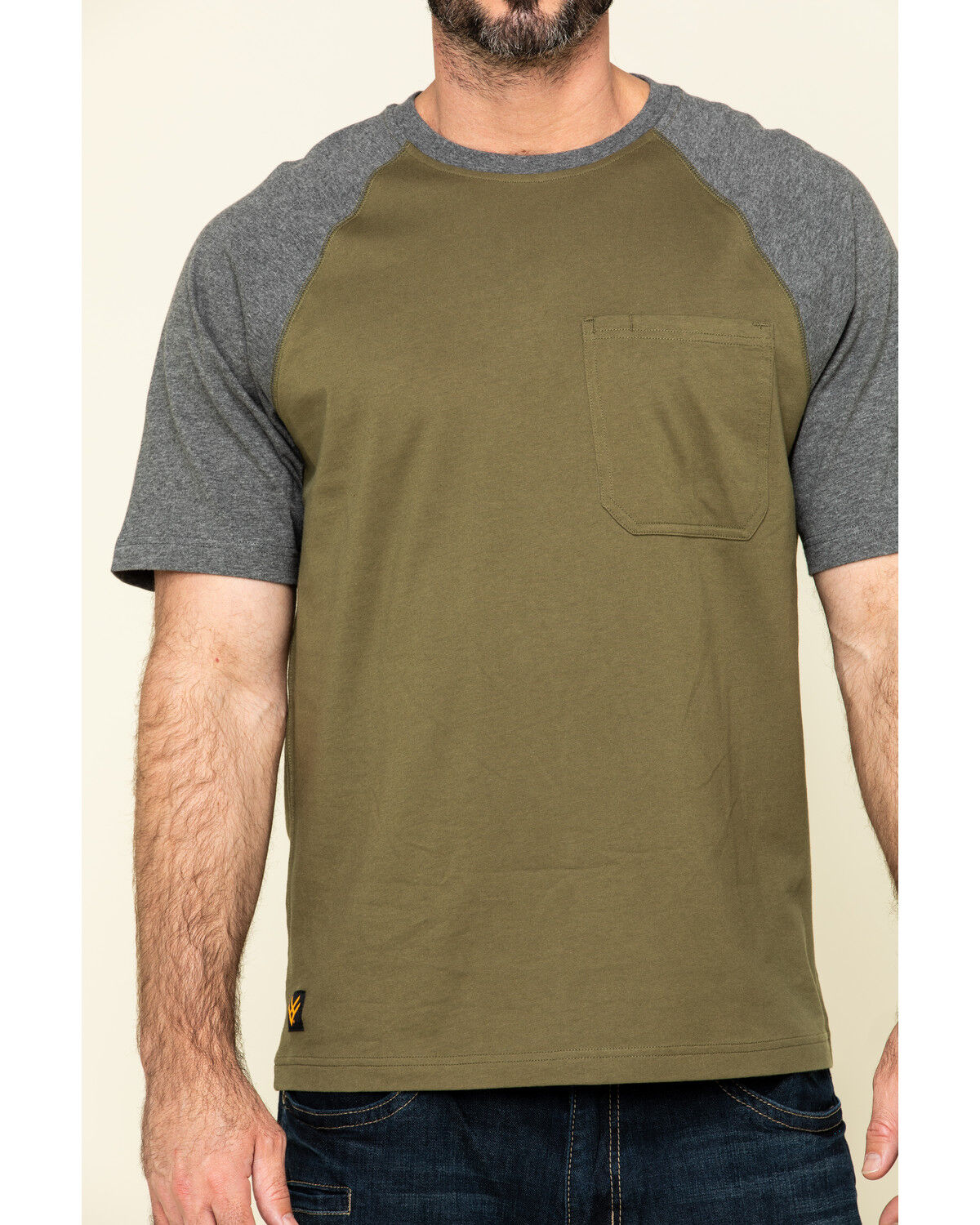 Image #4 - Hawx Men's Olive Midland Short Sleeve Baseball Work T-Shirt, Olive, hi-res