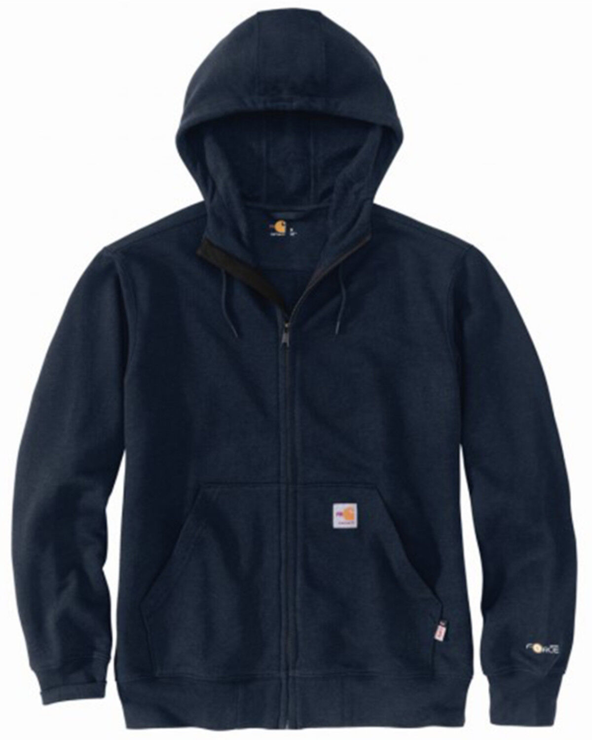 Image #1 - Carhartt Men's FR Force Original Fit Zip-Front Hooded Work Jacket - Big, Navy, hi-res