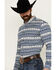 Image #2 - Cody James Men's Falcon Southwestern Striped Print Long Sleeve Button-Down Stretch Western Shirt, Blue, hi-res