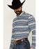 Image #2 - Cody James Men's Falcon Southwestern Striped Print Long Sleeve Button-Down Stretch Western Shirt , Blue, hi-res