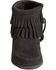 Image #5 - Minnetonka Girls' Double Fringe Side-Zip Moccasin Boot, Black, hi-res