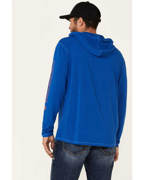 Image #4 - HOOey Men's Captain Bamboo Logo Long Sleeve Hooded T-Shirt , Blue, hi-res