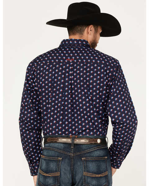 Image #4 - Ariat Men's Nossen Texas Star Print Button-Down Western Shirt , Navy, hi-res
